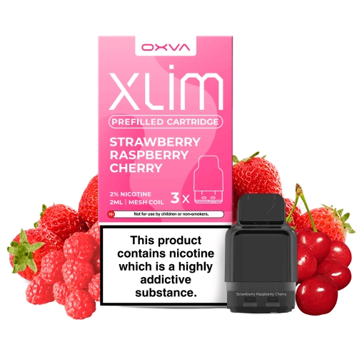 Oxva Xlim Prefilled Cartridge  2ml 20mg Strawberry Raspberry Cherry